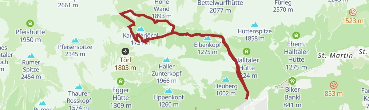 Route map: Durch das Halltal zum Kleinod Issanger